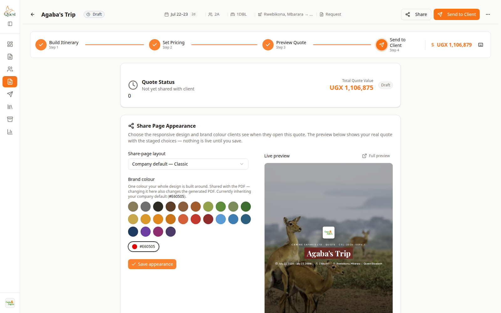 Send to client